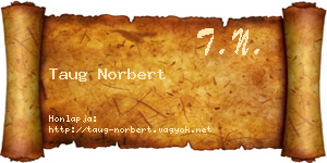 Taug Norbert névjegykártya